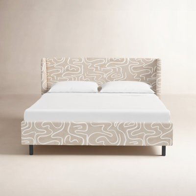 Laurel Upholstered Unfinished Wingback Bed