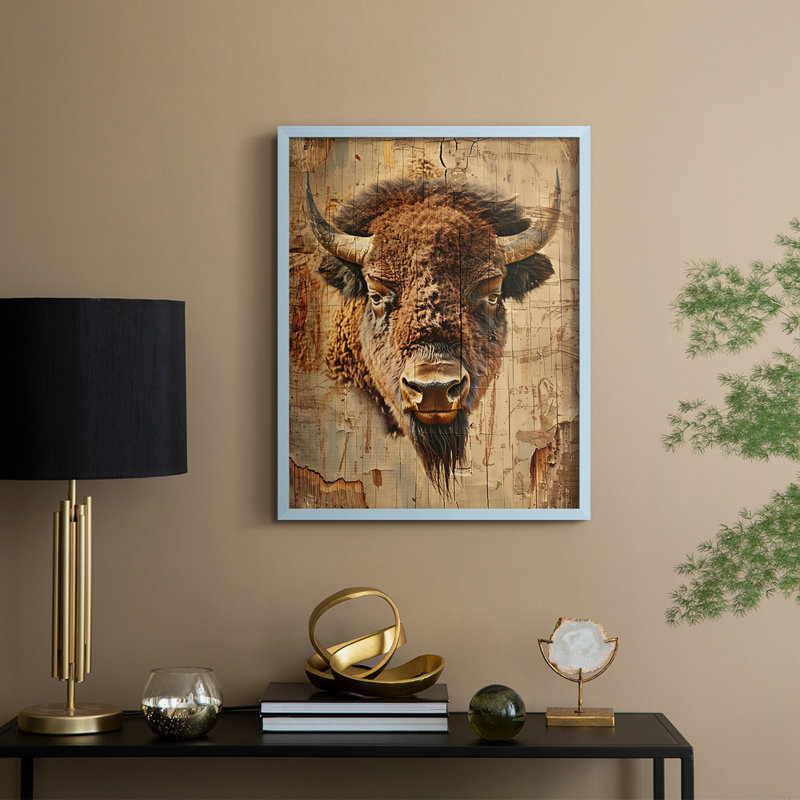 ANIMALS Series CDLxxxviii, reproduction encadrée - bois massif, Bleu, H 21 po x l 17 po