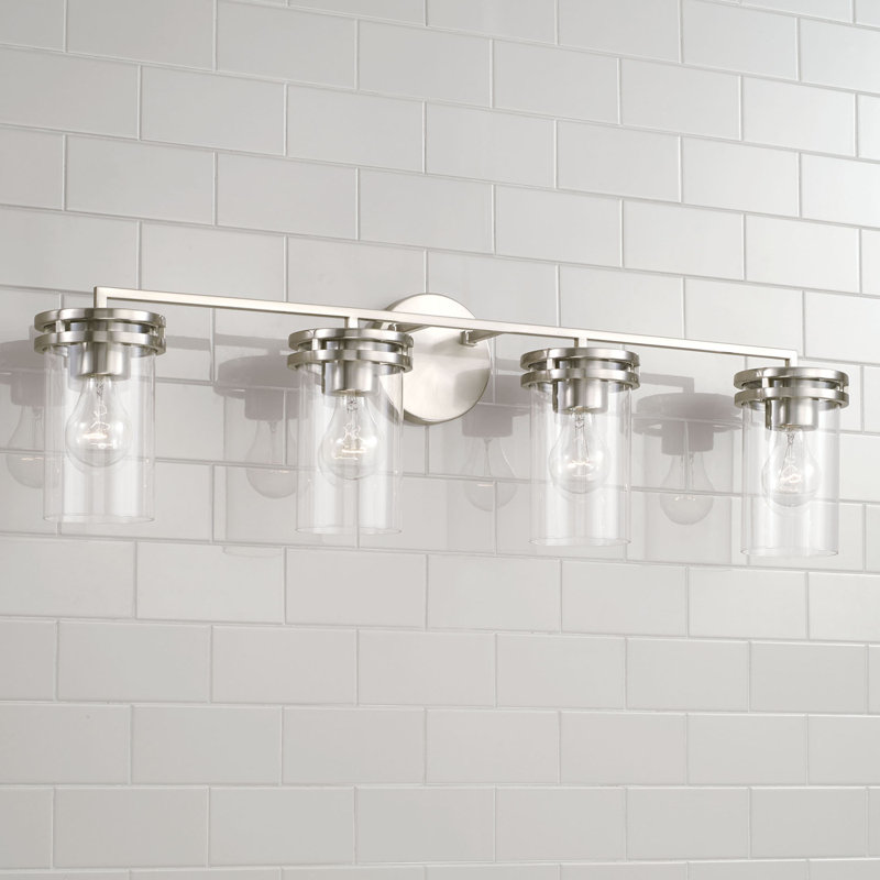 Éclairage de salle de bain à intensité variable à 4 lumières , Argent