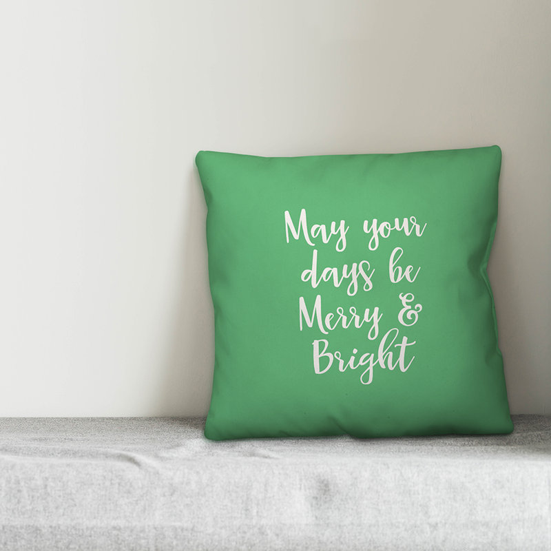  May Your Days Be Merry Bright, Vert clair, Housse de coussin