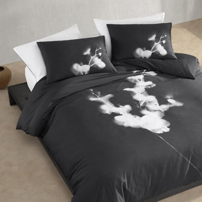 Calvin Klein Orchid Cotton Charcoal Duvet Cover Set