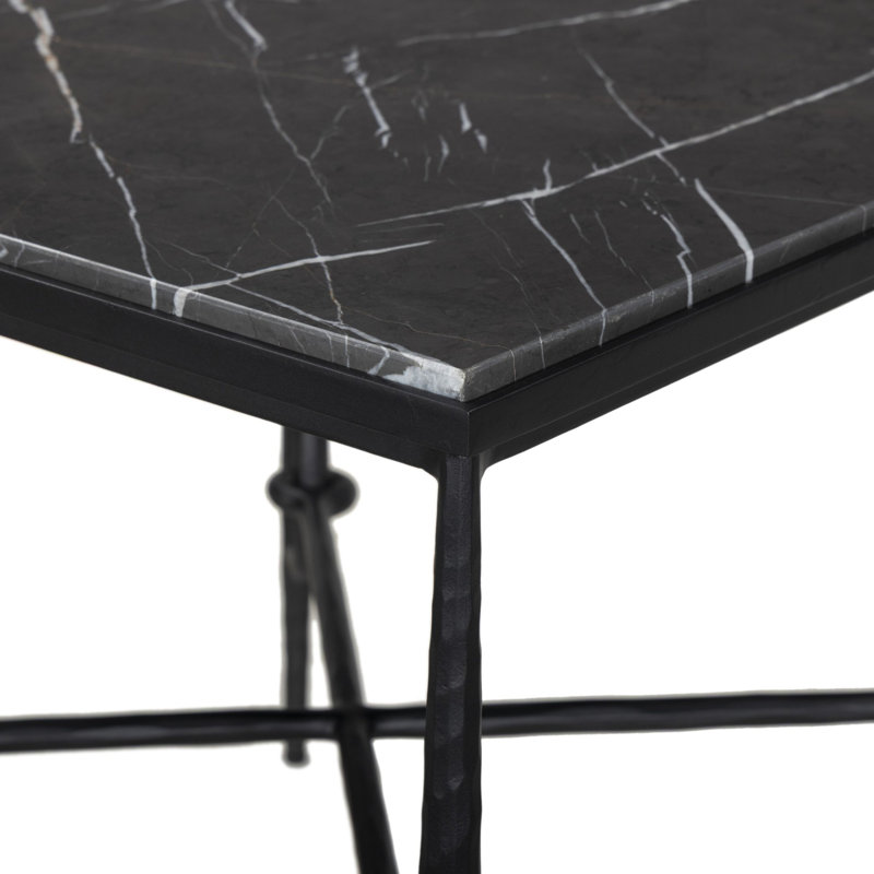 Babylon Marble End Table, 20" H x 22" W x 22" D, Gray Italian Marble