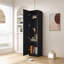 Armoire de rangement murale empilable, P 15,75 po x l 15,75 po x H 70,87 po, noire