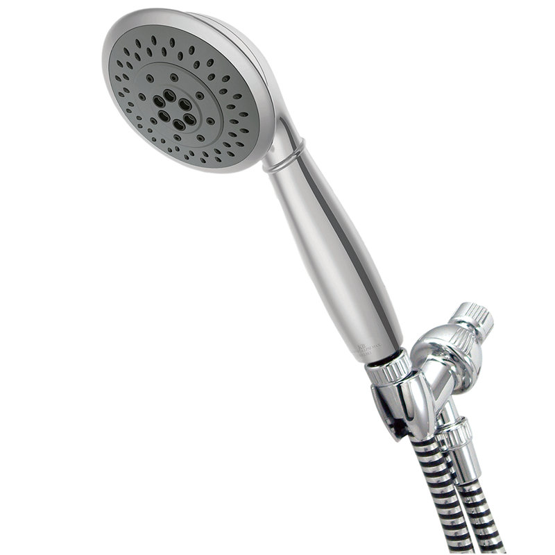 Pomme de douche à main Rio, Chrome poli et bordure en acier inoxydable