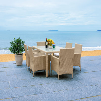 Daxin Rectangular 6 - Person 59.1" Long Dining Set with Cushions by Red Barrel Studio