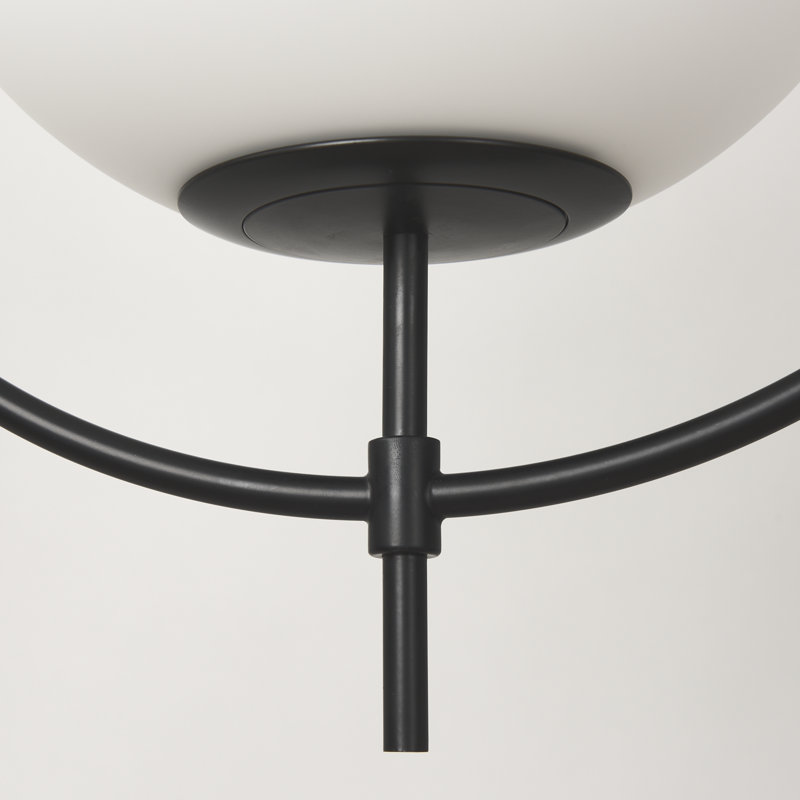 Luminaire suspendu sphère 1 lumière Meredi, Noir mat