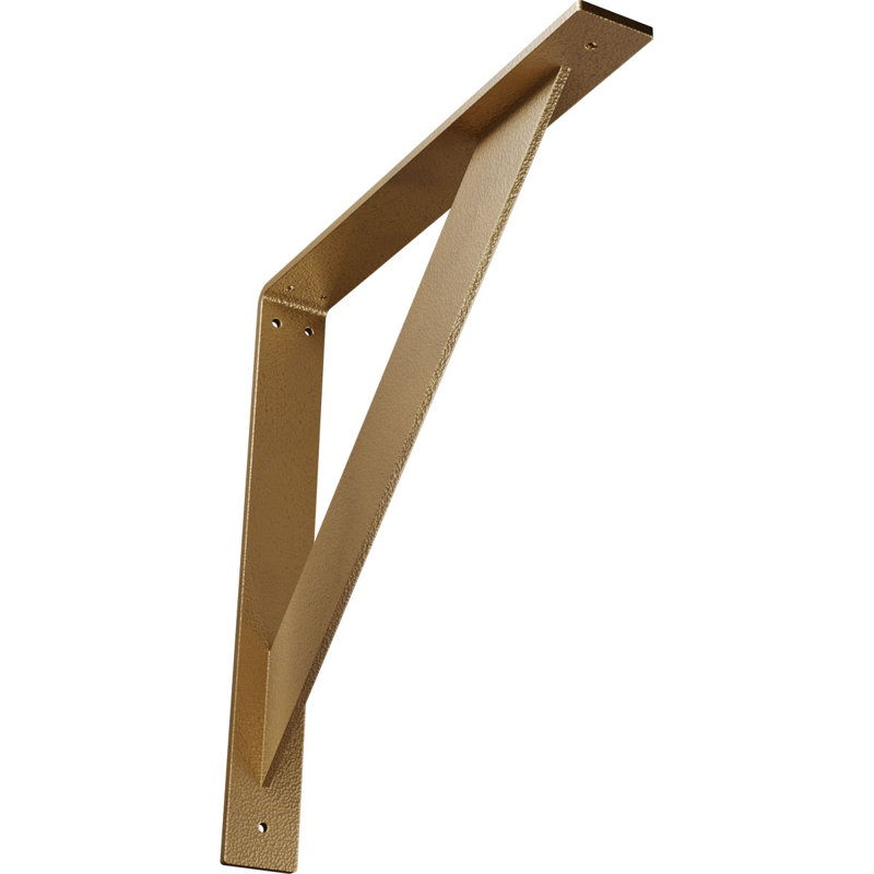 Support traditionnel en acier, H 16 po x l 2 po x P 16 po, Or martelé