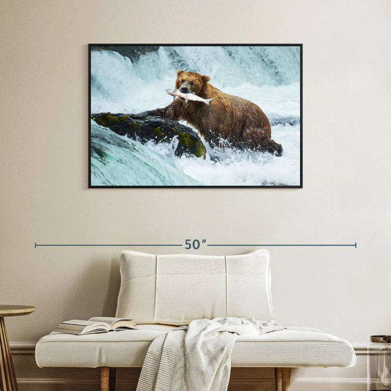 Pêche à l'ours simple, Cadre flottant noir, 40 po x 27 po