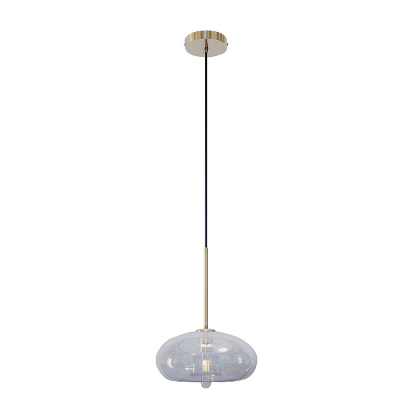 Luminaire suspendu 1 lumière Eathen, Transparent
