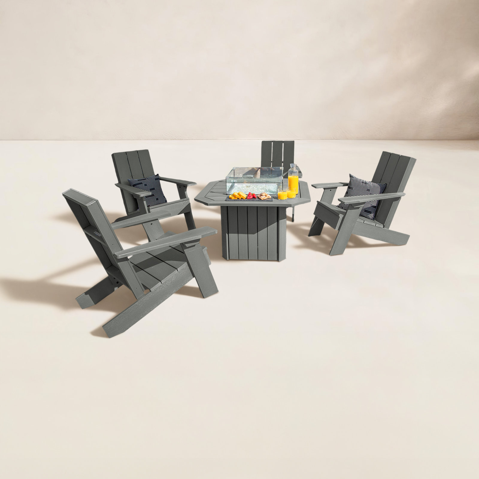 Outdoor Adirondack Set, Coastal Teak