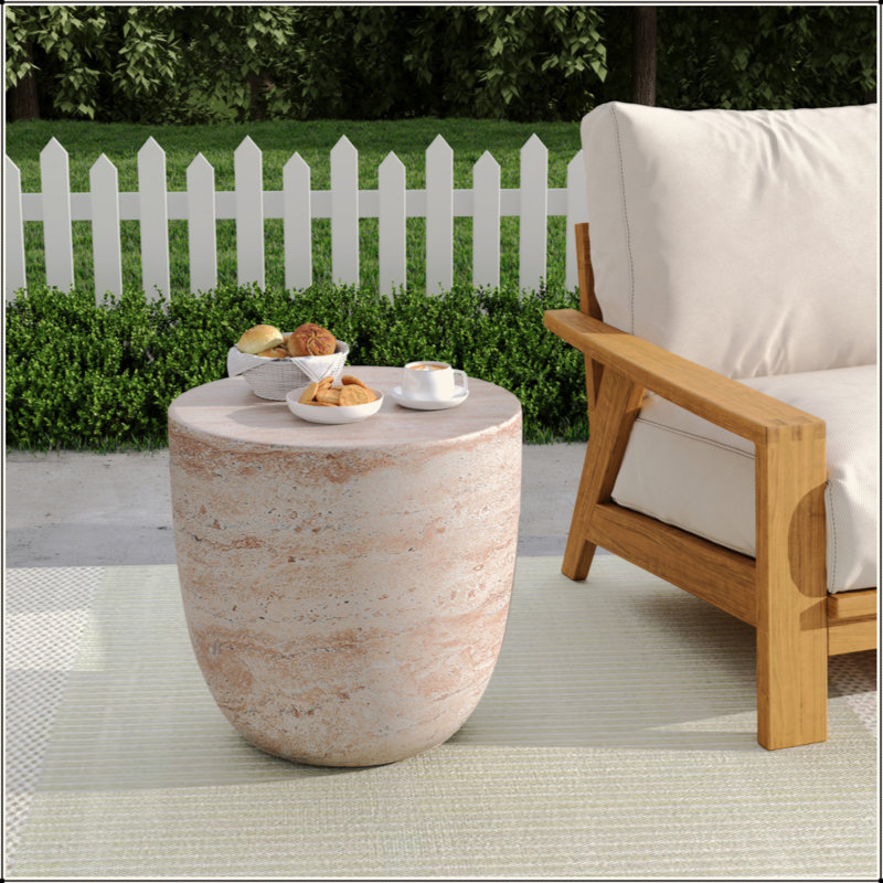 Outdoor/Indoor Lightweight Concrete Side Table