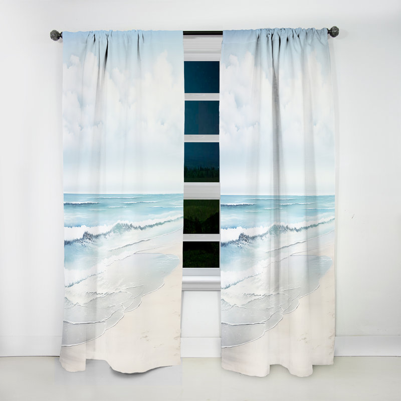 Coralin - Rideau de plage côtier - Rideau obscurcissant - 1 panneaux, L 52 po x L 95 po