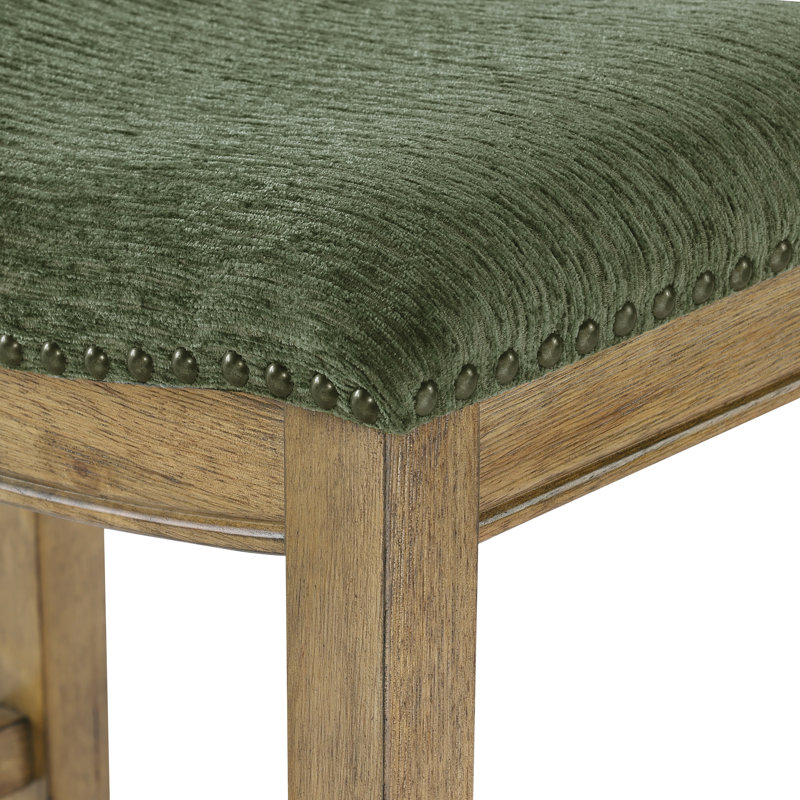 Tabouret de bar et de comptoir Clewiston, Pin, Chêne moyen, Tabouret de comptoir (assise de 24,75 po de hauteu