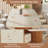 Dining Table With Unique Travertine Slab Top And Semi-Circular Stripe Base （1 item 2 packages）