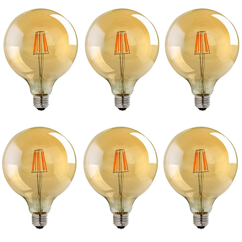 8W G125 Dimmable Vintage Edison Light Bulb Amber