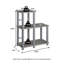 Étagère d'angle en L à 3 niveaux de 19,88 po, tablettes ouvertes pour la présentation et le rangement-152422260
