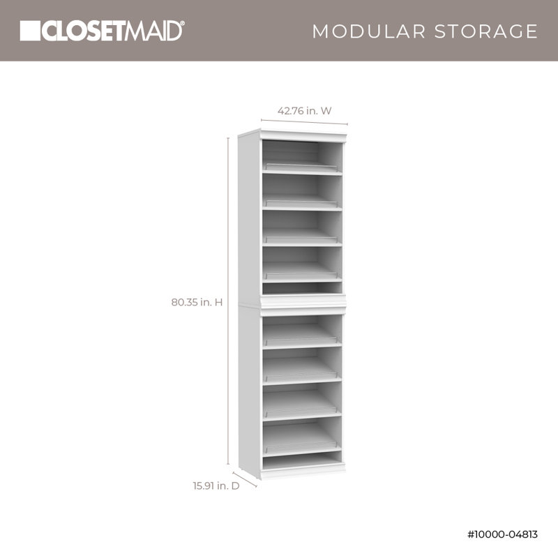 Modular Storage 21.38" W Shoe Unit Tower, White
