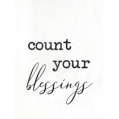 «Count Your Blessings Light», art textuel sur toile tendue