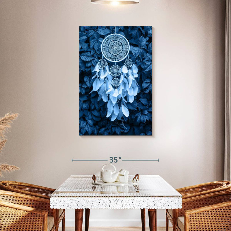Capteur de rêves bleu amérindien Kerner, H 45 po x l 30 po