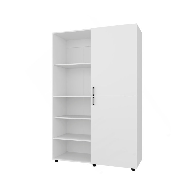 Armoire blanche à 2 portes avec rangement ouvert