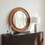 Miroir mural rond 24 po en bois de rotin noyer noir, miroir décoratif maison de campagne pour entrée de salle de bain-1539225387