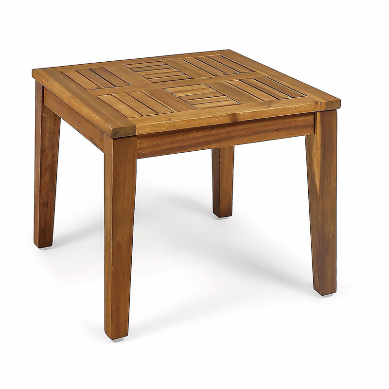 Table d'appoint en bois d'acacia Hampton, l 20 po x P 20 po x H 15,75 po, Brun