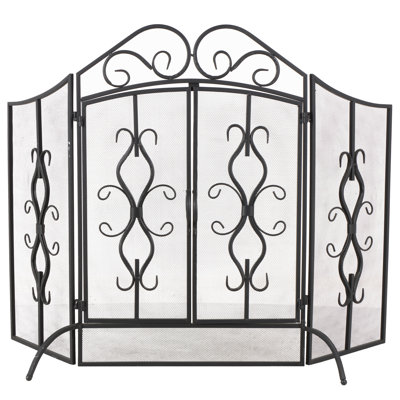 Joelynn 3 Panel Iron Fireplace Screen