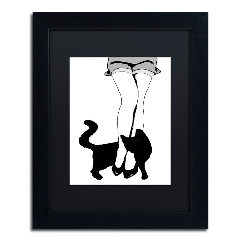 Jadaya «Black Cat», impression encadrée, H 14 po x l 11 po x P 0,5 po, Noir