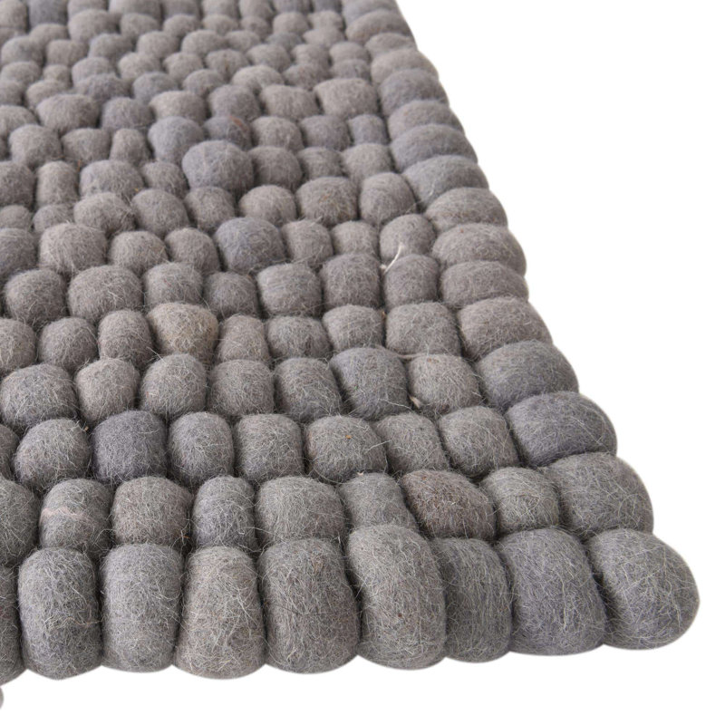 Tapis gris en laine Gregorey, Rectangle 4 pi 1 po x 6 pi 1 po