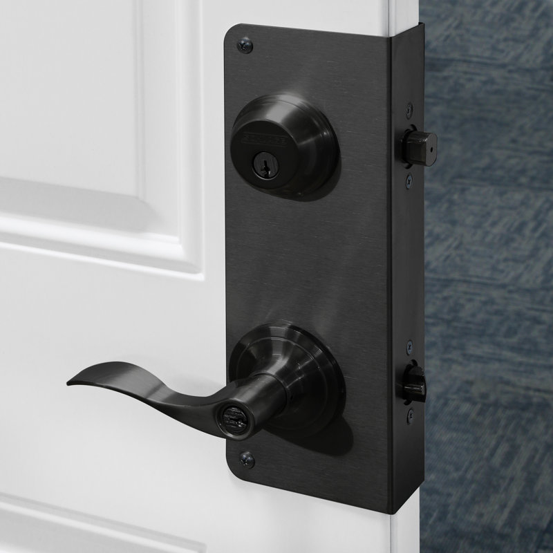 Plaque de renfort en laiton Prime-Line pour serrure de porte de 1-3 / 4 po Portes épaisses, finition bronze (paquet simple)