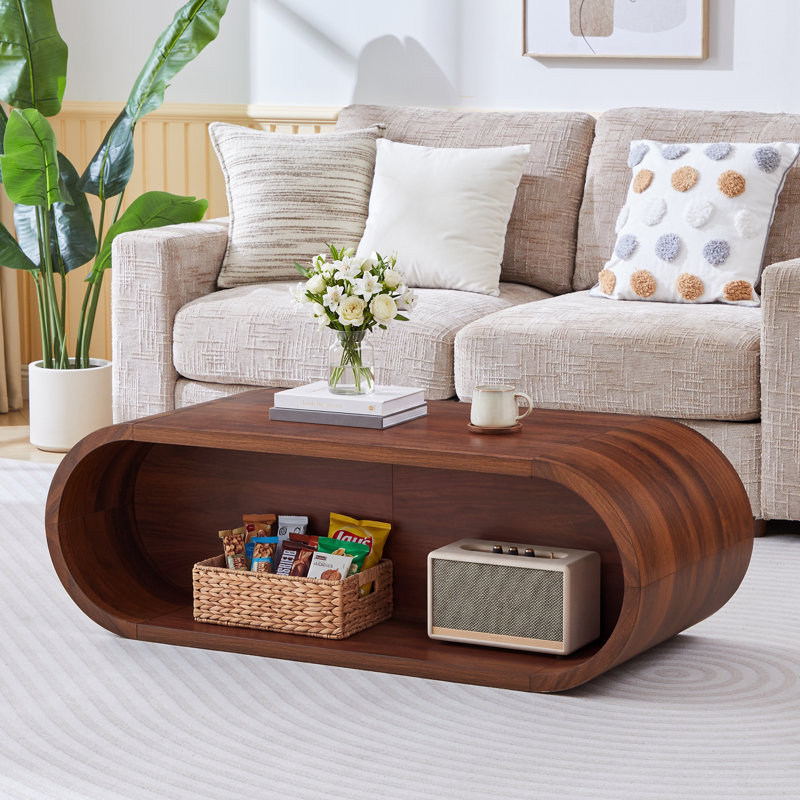 Table basse ovale simple 47,24 po, Noyer