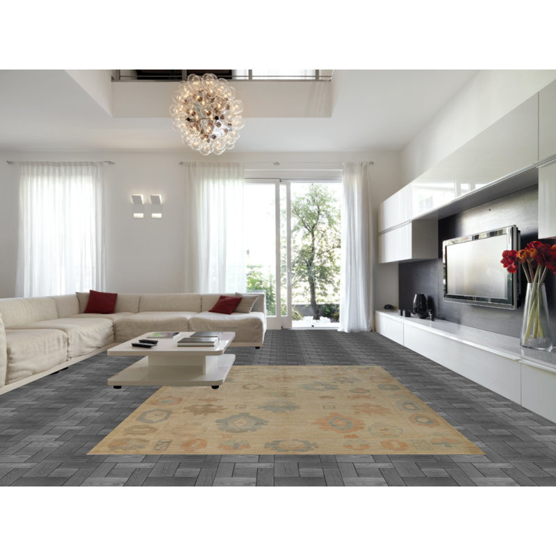 Vegetable Dye Wool Oushak Turkish Area Rug 9x12