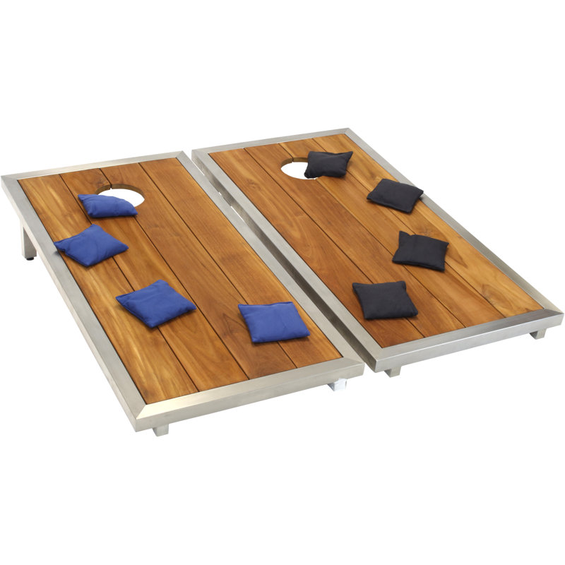 Ensemble de cornhole pliable résistant à l'eau Aqua Teak