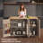 51.2"W Solid Wood Kitchen Island Cart - Rolling Kitchen Prep Table With Drop Leaf,Towel Rack,Storage Cabinet & Adjusted Shelf, Natural Wood-881178077-881178074