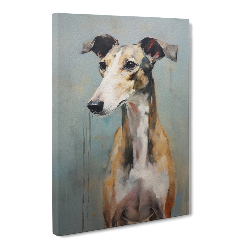 Greyhound Gestural - No Frame Print, 50cm H x 35cm W x 3cm D