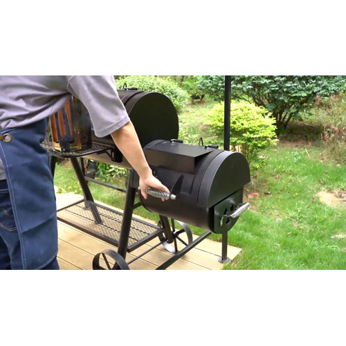 Alphamarts Free-standing 36” Barrel Charcoal Grill w/ Offset Smoker 941 sq.  in for Camping, Backyard Cooking & Reviews - Wayfair Canada