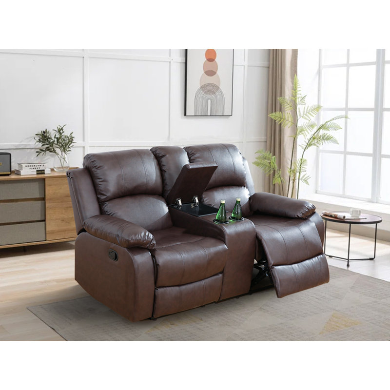 Larain Recliner, Dark Brown Cotton Blend