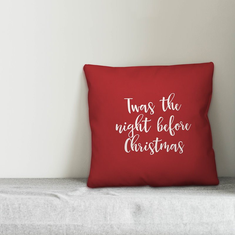  Coussin Twas the Night Avant Noël, Rouge, Coussin décoratif