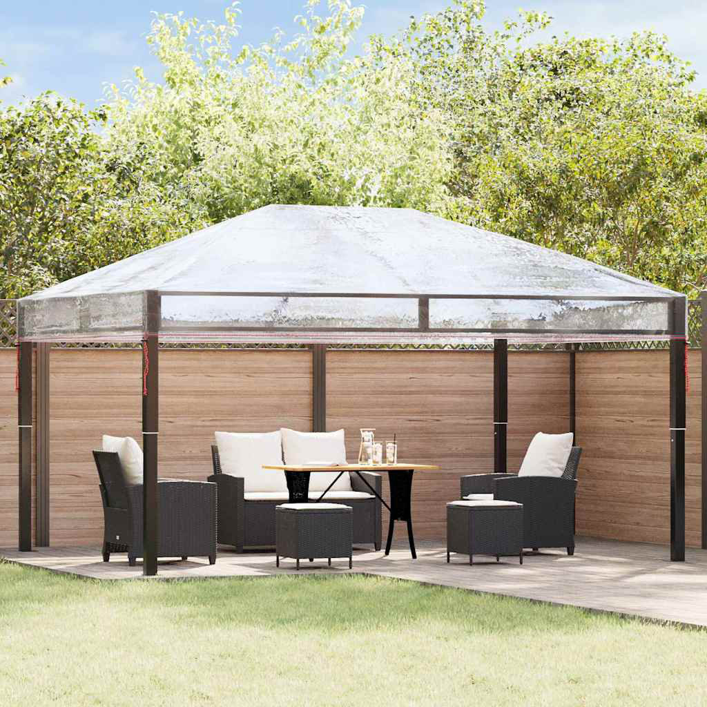 VIDAXL Gazebo Replacement Canopy - 4 x 3m - Transparent - Image 2