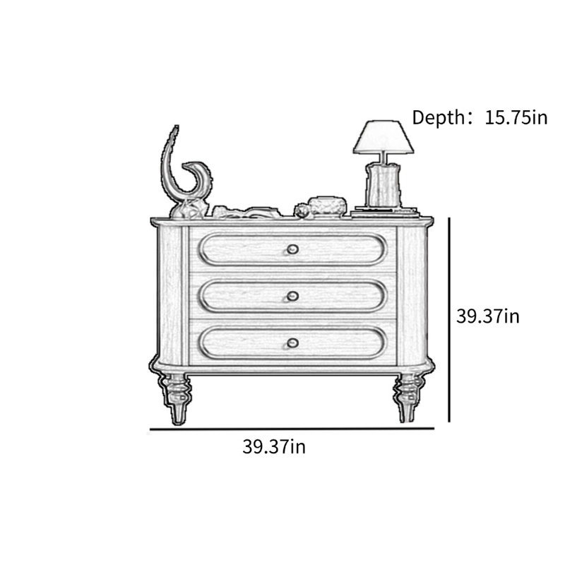 Commode d'appoint rétro, Brun, H 39,37 po x l 39,37 po x P 15,75 po