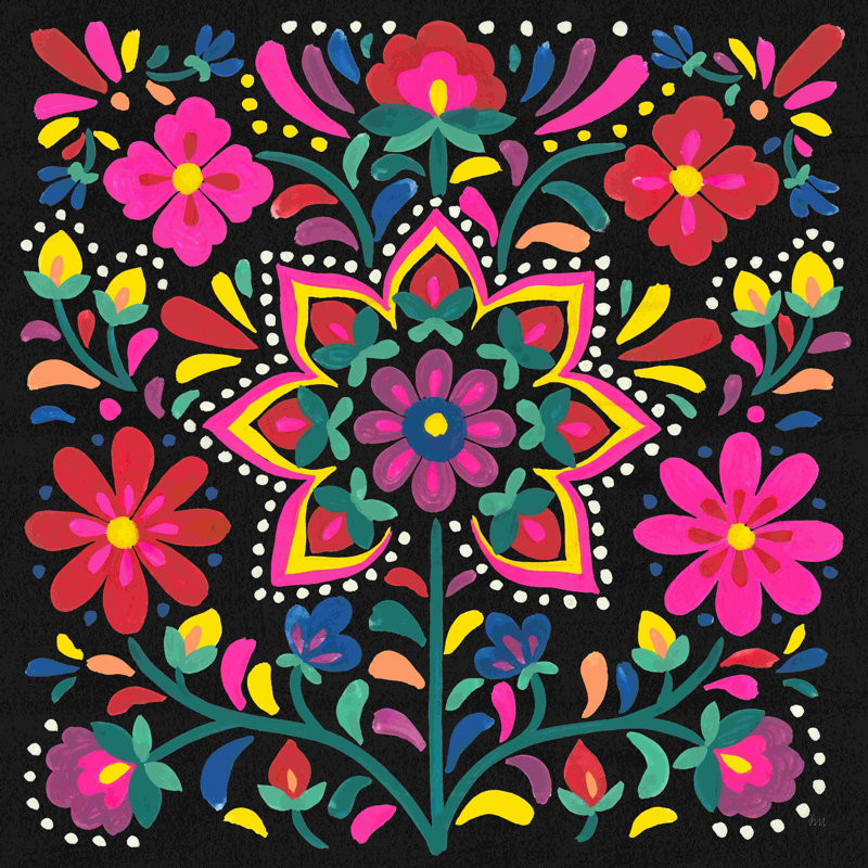 Floral Fiesta III - impression sur toile tendue, H 12 po x l 12 po