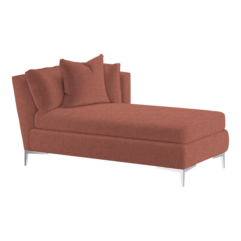 Aiden Chaise Lounge, Right Hand Facing, Polished Stainless, Perigold Youngman Ebony