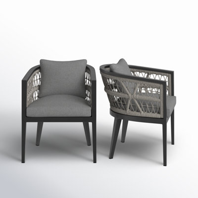 Evalyn Premium All-Weather Wicker Outdoor Dining Armchair with Cushion