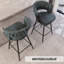Ensemble de tabourets de bar 26 po en suède tissé de 26 po avec tabourets à pieds noirs sans îlot de cuisine réglable, 360 tabourets de bar pivotants avec tabouret de bar et repose-pieds (bleu)