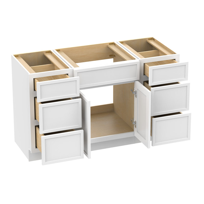 54'' Single Bathroom Vanity Base Only, White