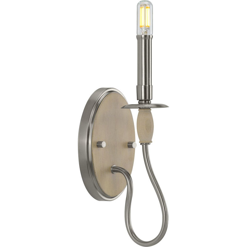Appliquee à bras 1 lumière à intensité réglable Rourke, Nickel brossé