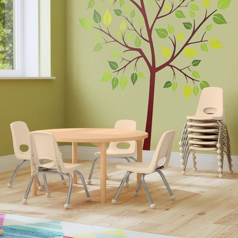 Table ronde polyvalente avec pieds en bois, H 20 po x L 36 po x l 36 po, Érable