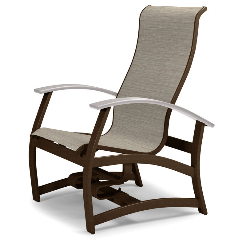 Askar Powder Coated Aluminum Outdoor Lounge Chair, Bristol Taupe Sunbrella®, White P50, Textured Kona