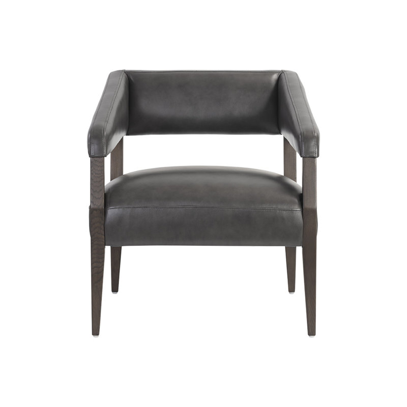 Carlyle Chair, Grey Genuine Leather