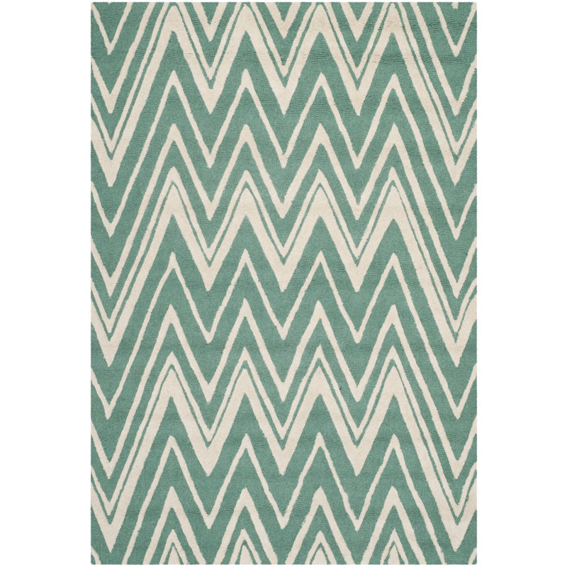 Stephen Chevron Wool Hand Woven Area Rug, Rectangle 183 x 274 cm